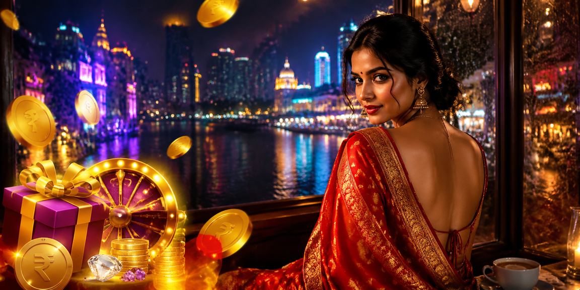 Indian woman enjoying casino betting on mobile in saree